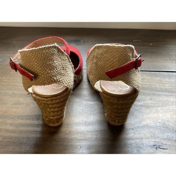Gaimo Espadrilles Womens Suede Red Wedge Heel Size‎ 39 US 8.5 UK 6 Made in Spain - Picture 4 of 10
